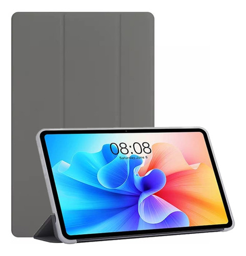 Capa De Couro Cinza Folio Para Teclast T40 Pro
