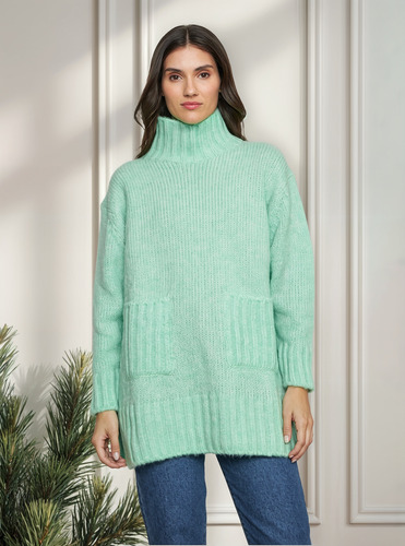 Sweater Poleron Invierno Tejido De Punto Importado Bolsillos