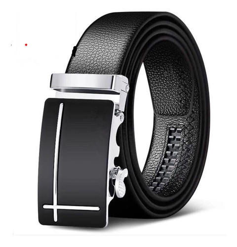 Cinto Con Hebilla De Ajuste Automático .my Best Belt Negro Unico (125 Cm)