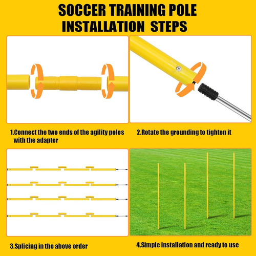 Agility Training Poles,4pcs 39 To 75in Soccer Agility Poles