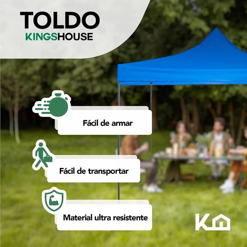 Toldo Plegable 3x3 Lona Impermeable