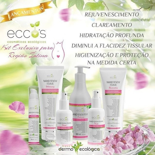 Imagem 3 de 3 de Sabonete Íntimo Feminino Extremamente Concentrado Eccos Cosméticos Nano Renew Femme Daily Use 300ml + Brinde