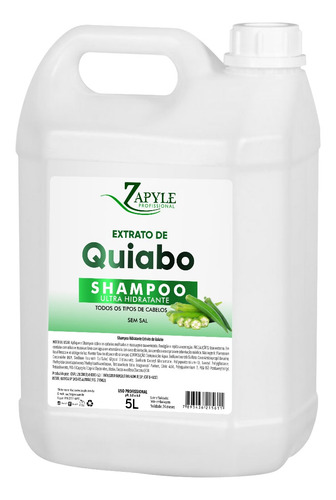 1 Shampoo Perolado Lavatório Profissional Zapyle Quiabo 5l