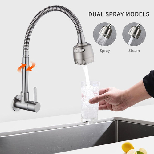 Mezclador De Cocina Monomando De Pared Con 2 Modelos De