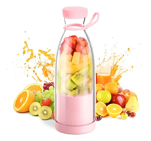 Licuadora Portátil Recargable Mini Inalámbrica Cable Jugos Violeta