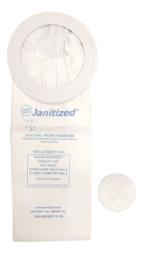 Janitized Jan-adv6 x P-2 premium Aspiradora Comercial   