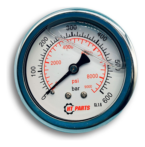 Manômetro Pressão Hidraulico 600 Bar 8700 Psi Horizontal 