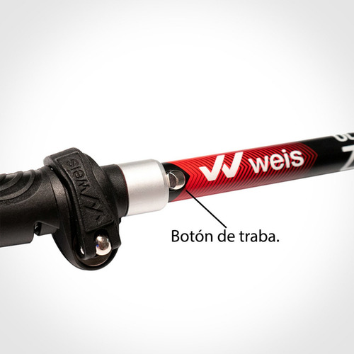 Imagen 4 de 10 de Bastones Running Plegables Weis Carbon 3 Tramos Trekking