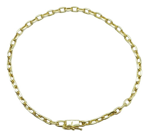 Pulseira Elo Cadeado 3mm Largura Ouro 18k 16cm 2.00 Gramas !