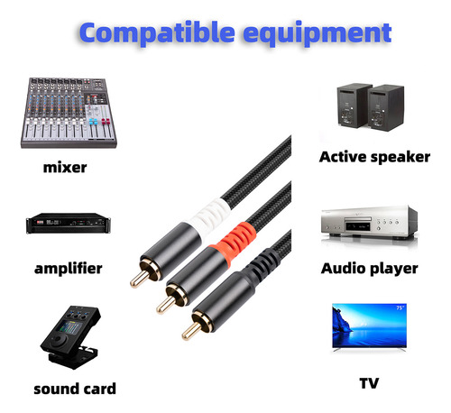 Cable Adaptador Rca Y Cable Y Para Subwoofer, 1 Cable Rca A