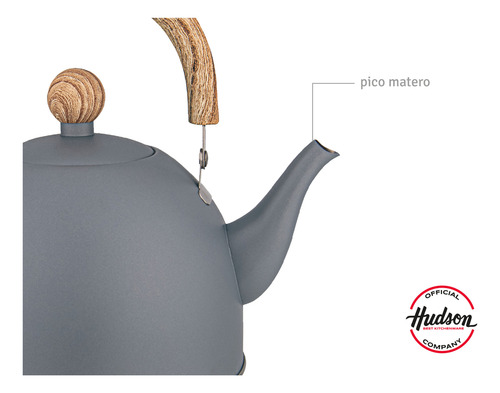 Pava Gris Mango Madera 1.5lts Pico Matero