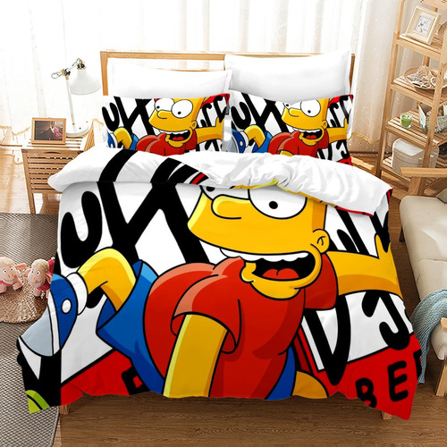 Juego De Cama De Dibujos Animados Funda De Edredón Simpsons