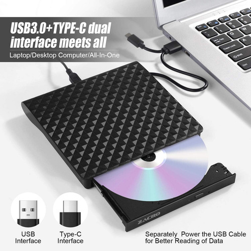 Unidad De Dvd Externa Usb 3.0 Dvd/cd/-rw Quemador Lector