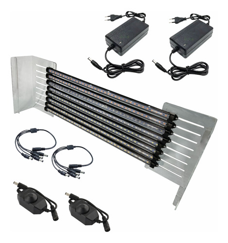 Kit 08 Led Aquário Marinho Plantado De 80cm Black C/ Suporte