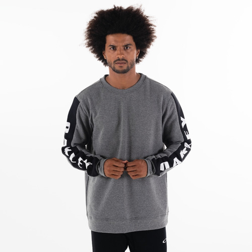 Imagem 2 de 5 de Moletom Masculino Oakley Sport Crew Cinza