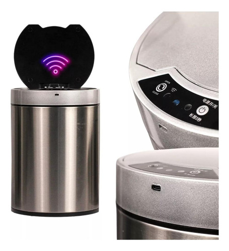 Lixeira Automática Inox 12l Sensor Elegância E Praticidade