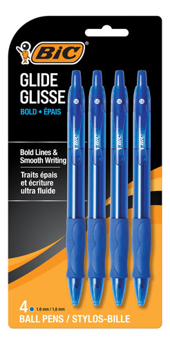 Boligrafo Retractil Velocity Bold Ball Azul 1 Pack De 4 Un