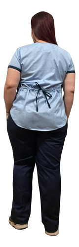 Ambo Médico Uniforme Sanitario Ume Combinados / Ambos Koi Chaqueta Celeste Con Azul Marino / Pantalon Azul Marino Con Celeste M