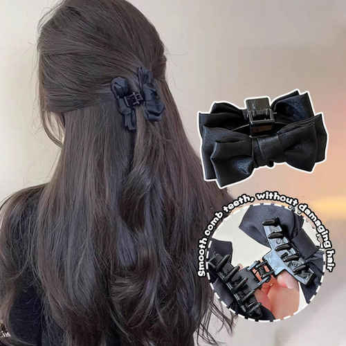 Women Double Sided Bow Knot Grab-clip Satin Big Bow 2024 N