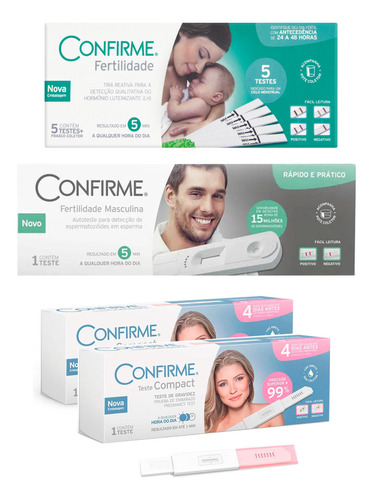 Kit Confirme Teste De Fertilidade Masculino + Feminino + Gra