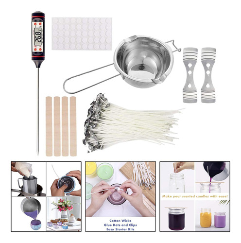 Kit Completo Para Fazer Velas Artesanais Em Com Termômetro