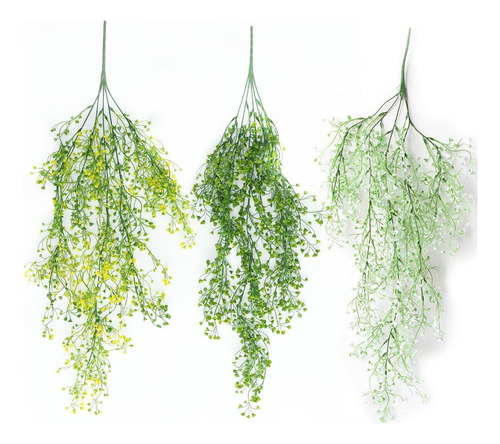 Plantas Artificiales, 3 Piezas Colgante Artificial Plantas