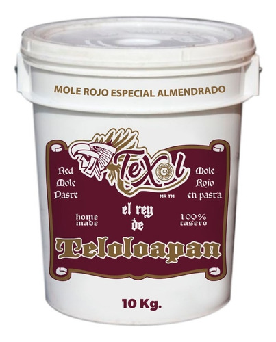 Mole Rojo Teloloapan Texol Especial Almendrado Cubeta 10 Kg