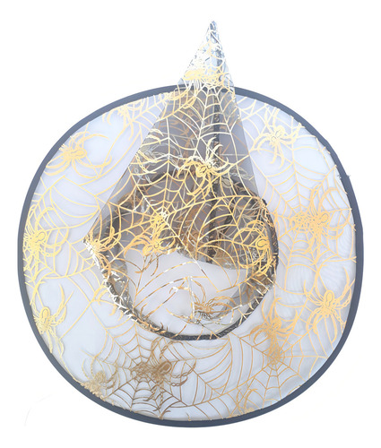 Chapéu De Bruxa Para Festas Teia Aranha Dourada-preto 3 Un. Cor Dourado-preto