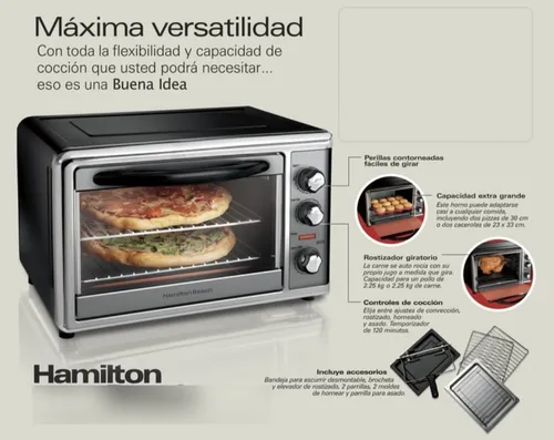 Horno De Mesa Electrico Hamilton Beach 31104 28l Negro