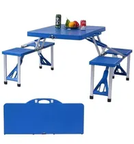 Comprar Camping Mesa Plegable C\u002F Banco Aluminio Pvc Azul Playa