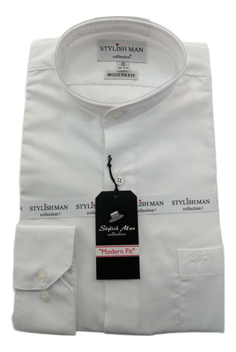Camisa De Vestir Para Caballero Cuello Mao