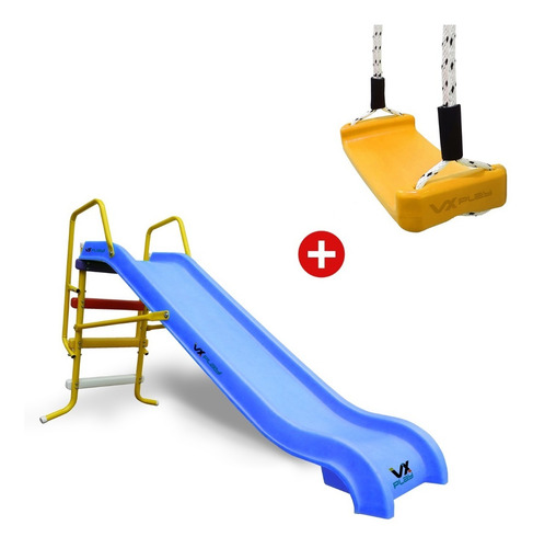 Combo Tobogan 3 Escalones + Hamaca Columpio Tabla Vxplay