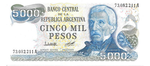 Bottero 2468a - Billete De 5.000 Pesos Ley Año 1979 - Sc