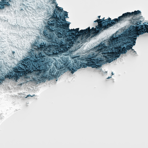 Pôster Mapa De Relevo São Paulo - Topográfico - Tamanho A2