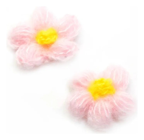 2 X 10x De Lana Crochet Flores Para Coser - Apliques De