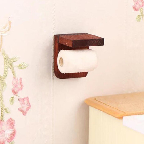 3 X 1/12 Porta Papel Higiênico Casa De Bonecas Modelo Em