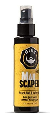 Gibs Man Scaper Beard, Hair - Tattoo Oil - 4 Oz (tamaño Ma