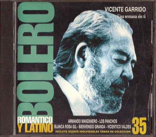 Bolero Romantico Y Latino 35 Tapa Vicente Garrido Cd 