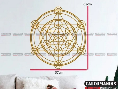 Vinilo Para Pared Cubo De Metatron Geometría Sagrada