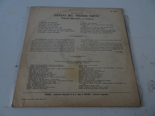 Waldo Belloso - Danzas Del 1° Curso - Vinilo Folklore (Usado)