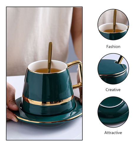 1 Juego De Tazas De Café De Cerámica Con Platillo Para Café
