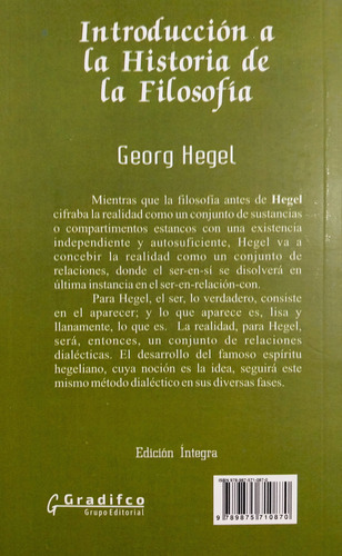 Introducción A La Historia De La Filosofía - G. W. F. Hegel