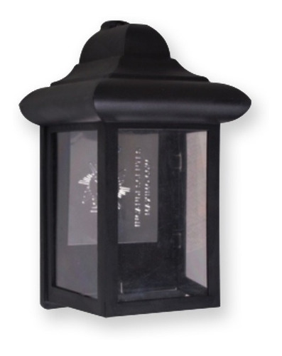 Farol Colonial Plástico De 3 Caras Negro