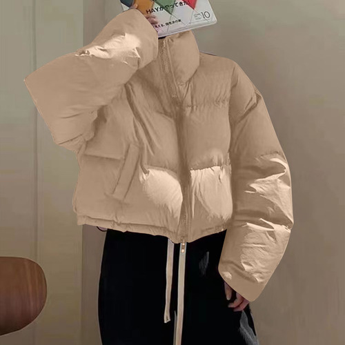 Chaqueta A La Moda Para Mujer Con Bolsillo Con Cremallera, Abrigo Largo De Invierno