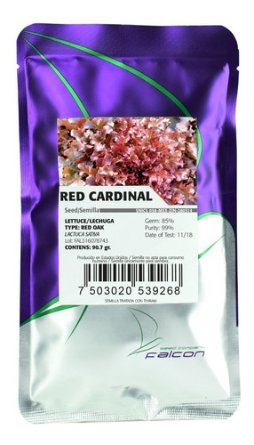 Semilla Lechuga Red Cardinal Red Oak Falcon Seeds