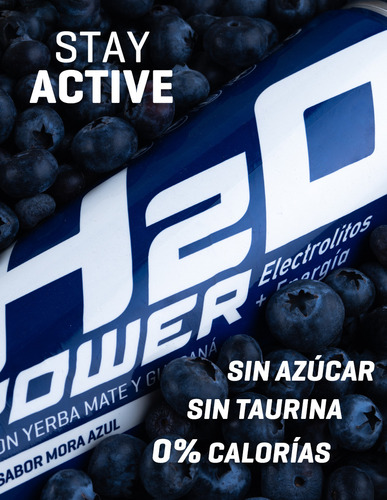 Bebida Energética H2o Power Sabores Mixto 24 Pack Con 355 Ml