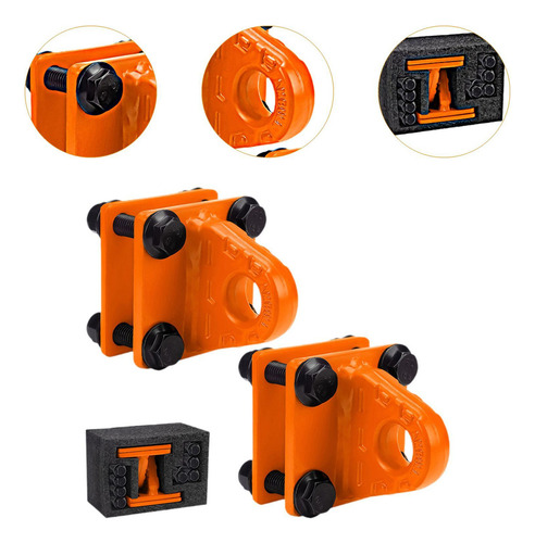 2 Piezas D Anrovelo Soporte De Choque Con Placa De Naranja