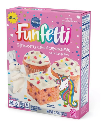 Funfetti Unicorn Cake Strawberry Fresa Harina Pastel Arcoiri