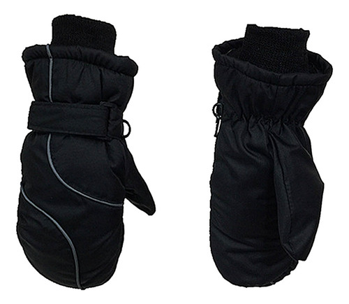 Guantes De Esquí De Invierno Para Niños, Color Negro Cálido