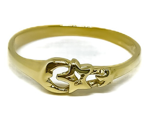 Anillo Luna Y Estrellas De Oro 18k T:16 